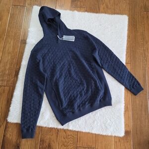 Holderness & Bourne Wallace Hoodie Pullover Sweater Mens Small Blue Golf Quilted